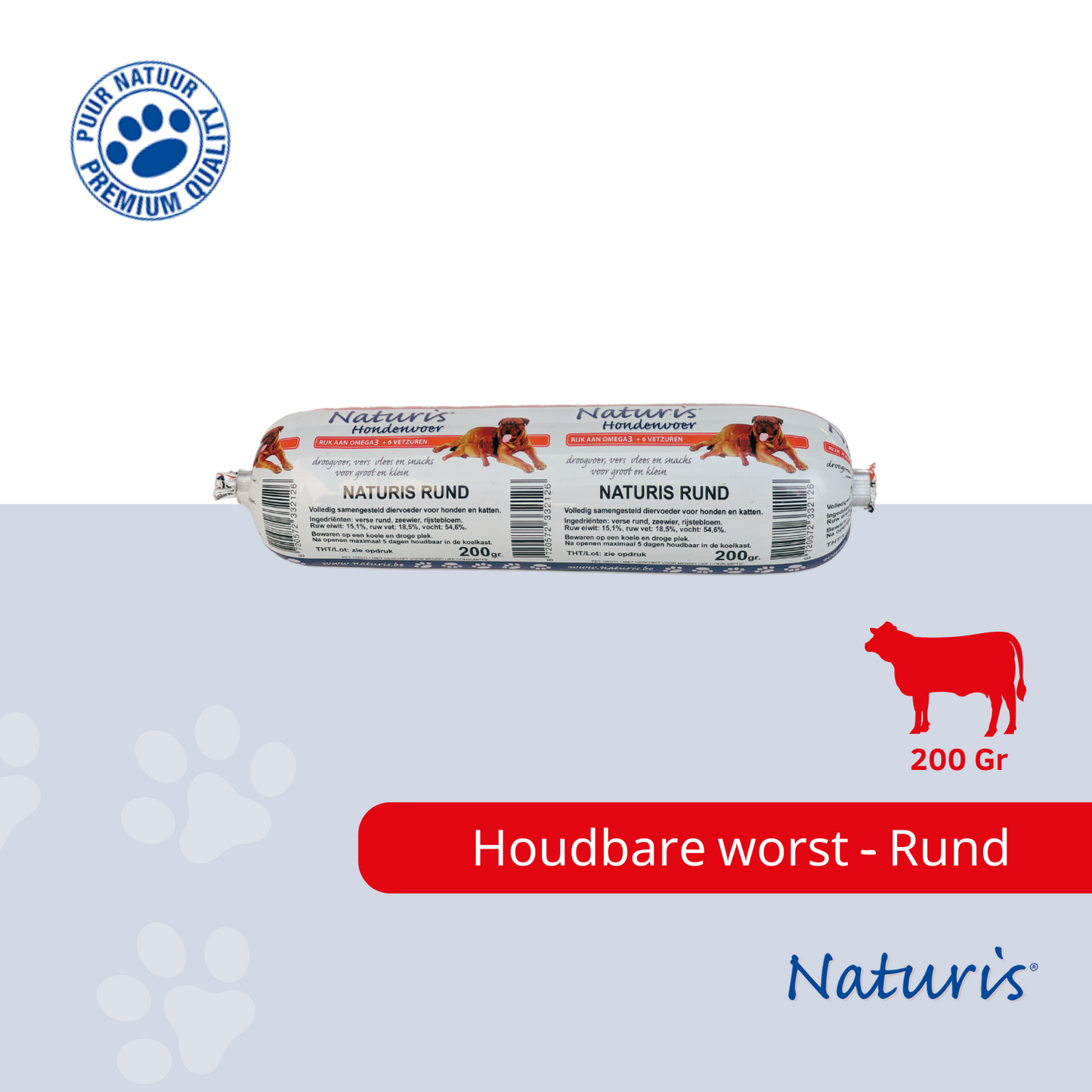 Naturis houdbare worst Rund 200gr