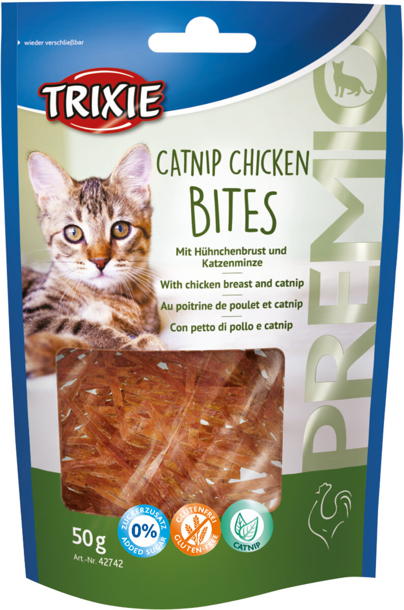 Premio Bites met kippenborst en catnip 50gr