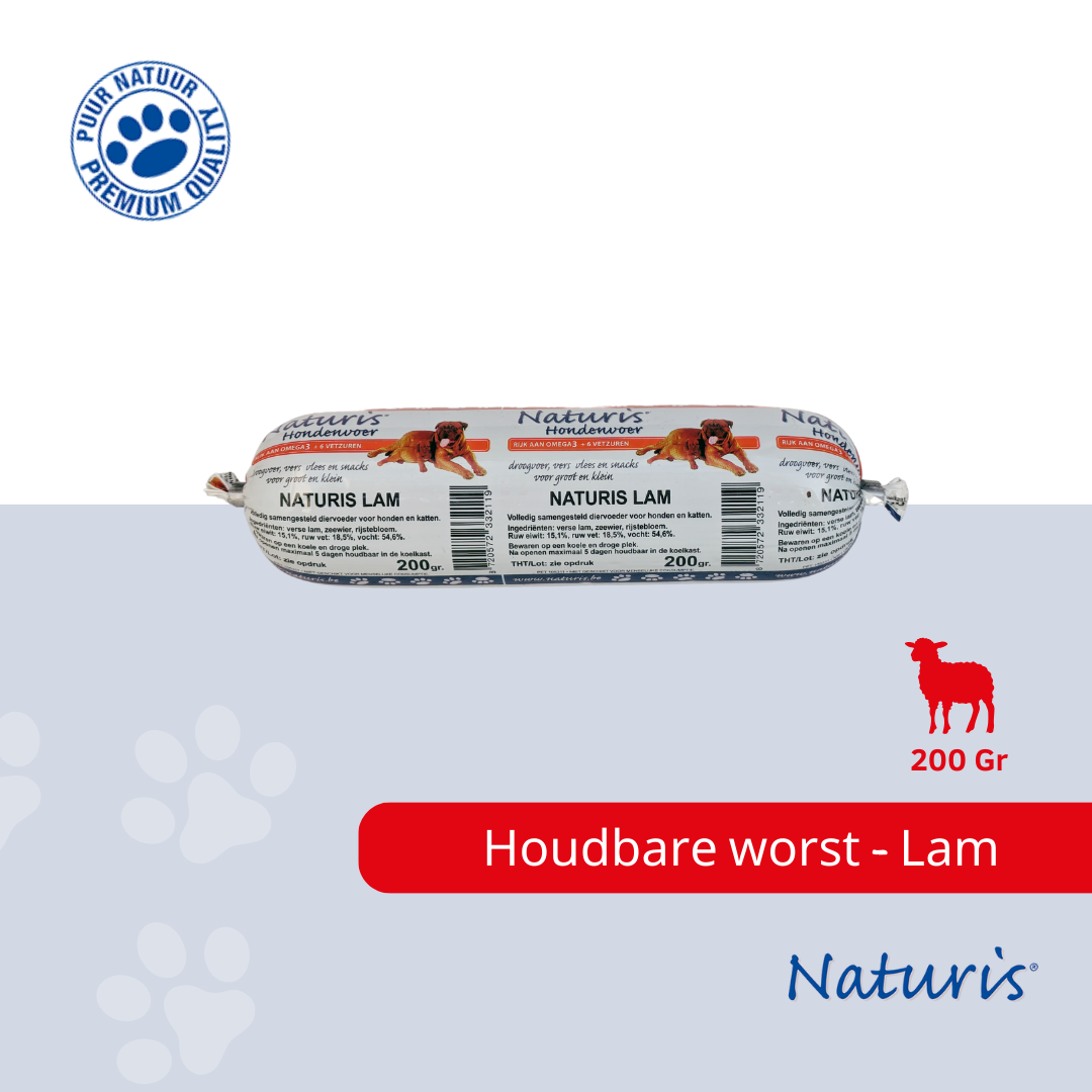 Naturis houdbare worst Lam 200gr