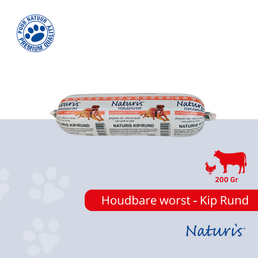 Naturis houdbare worst Kip/rund 200gr