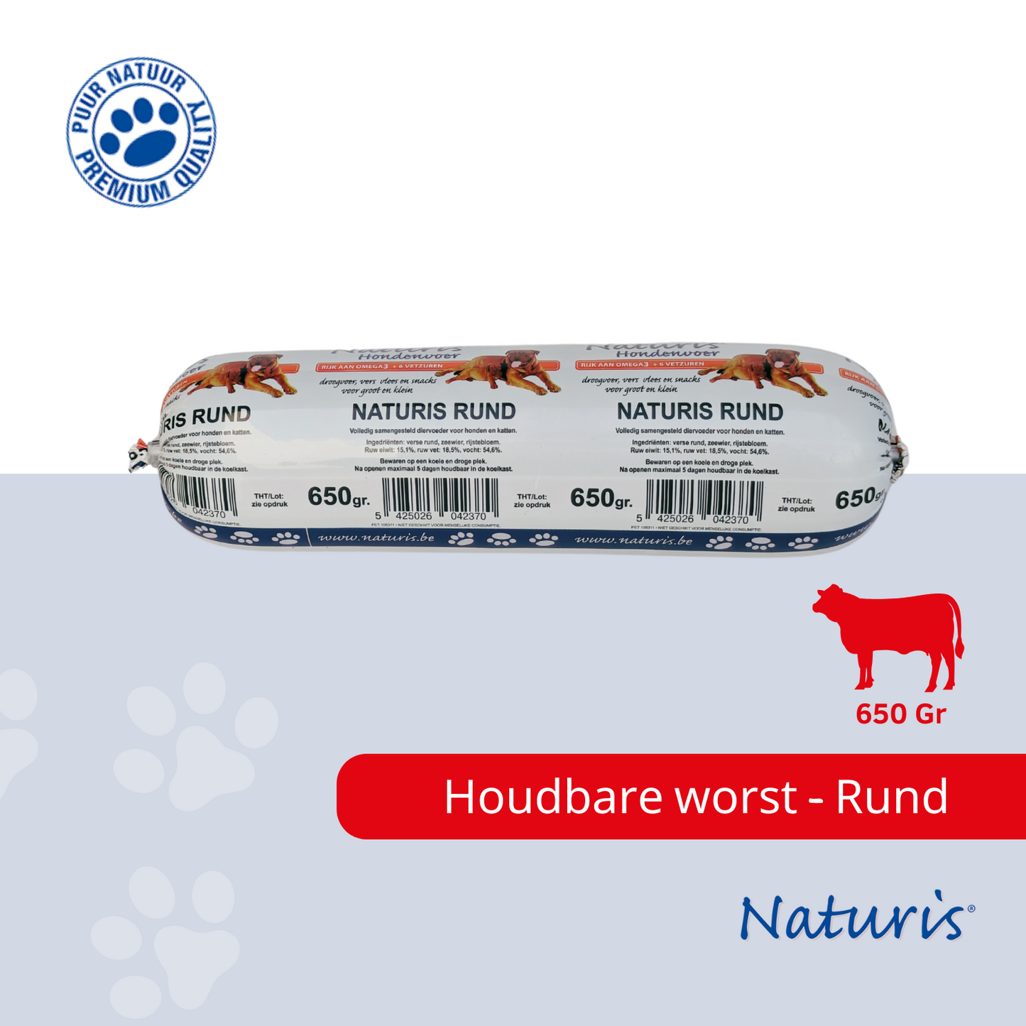 Naturis houdbare worst Rund 650 gr