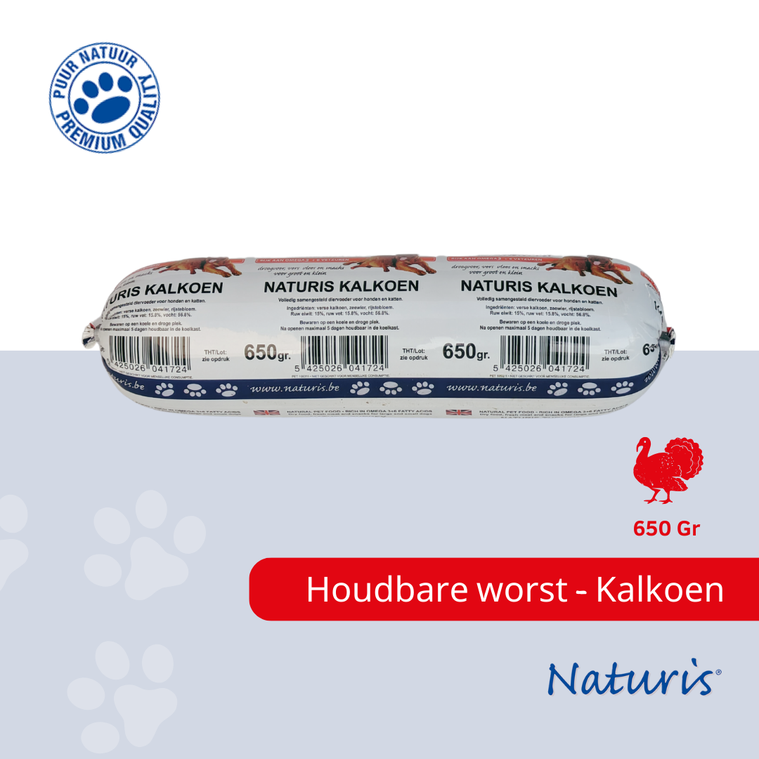 Naturis houdbare worst Kalkoen 650 gr