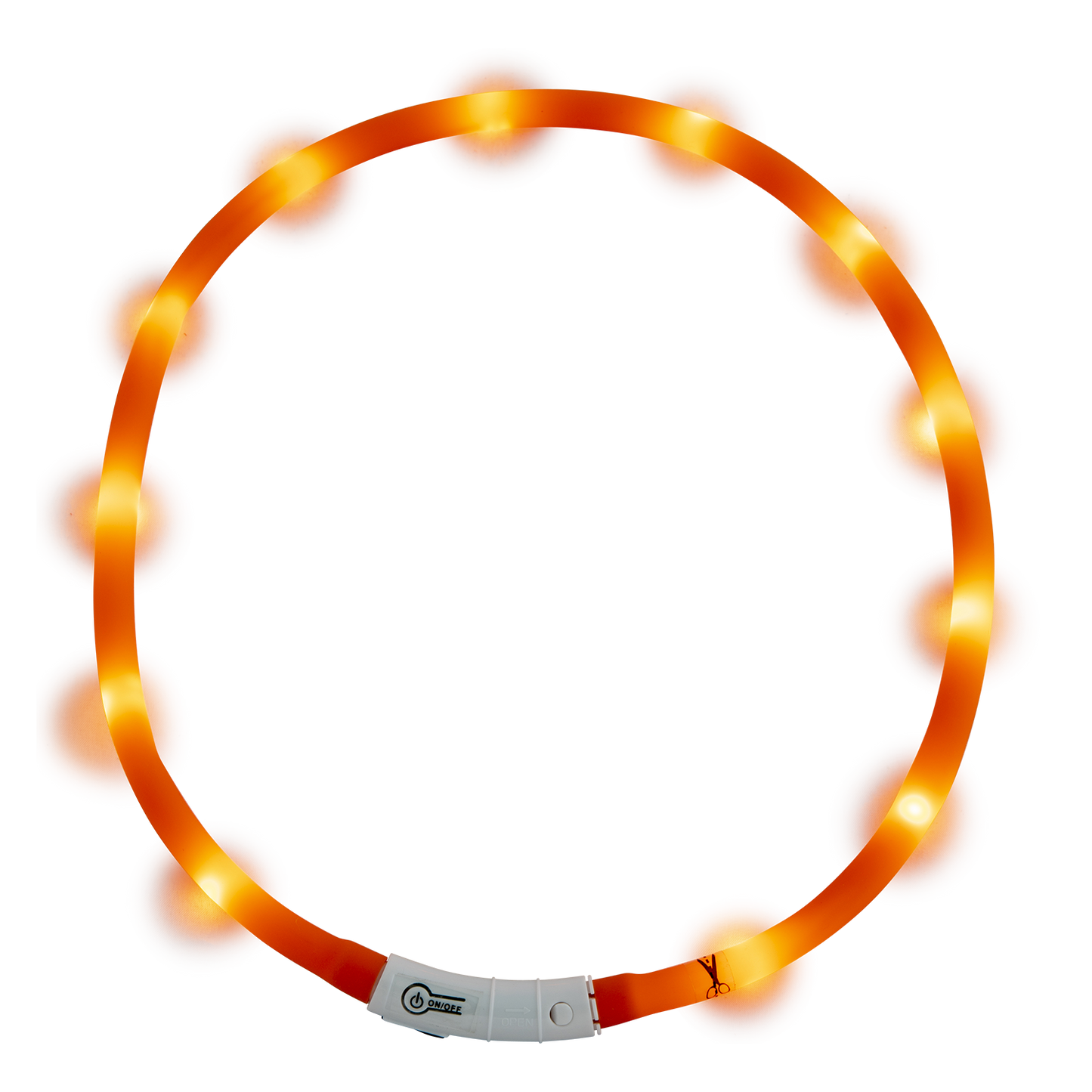 LED-halsband op USB - Oranje