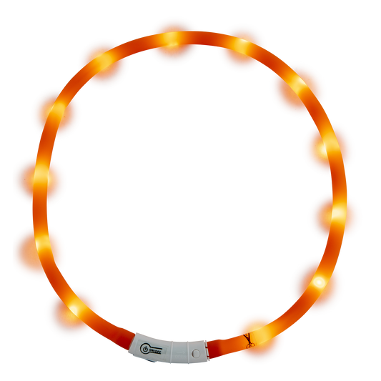 LED-halsband op USB - Oranje