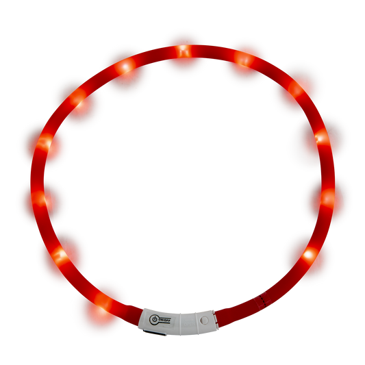 LED-halsband op USB - Rood