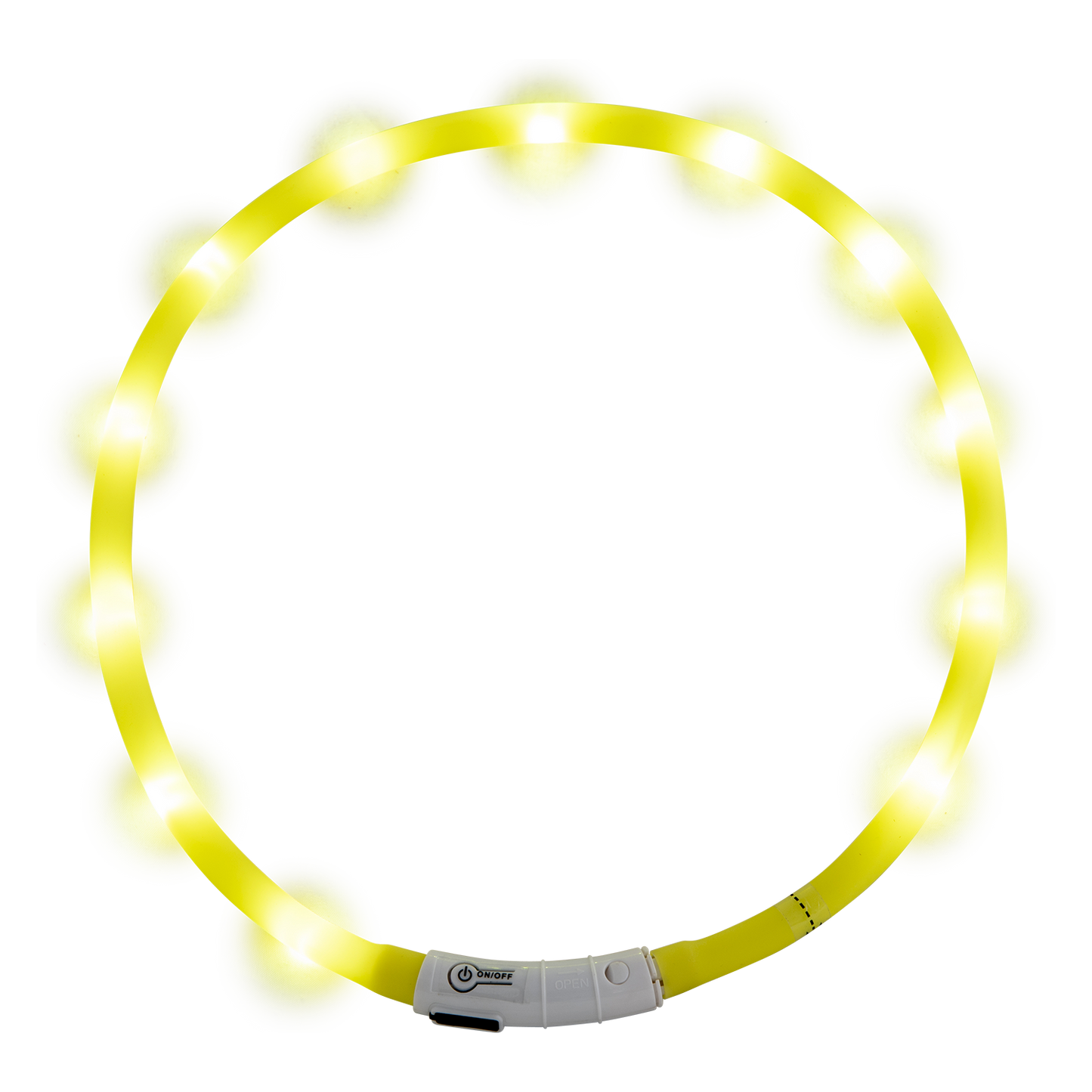 LED-halsband op USB - Geel