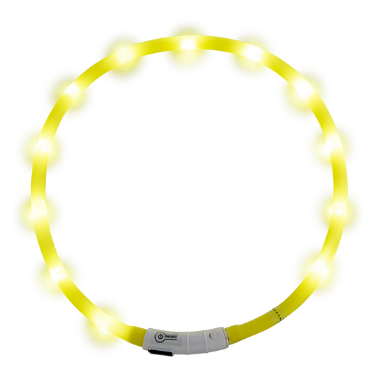 LED-halsband op USB - Geel