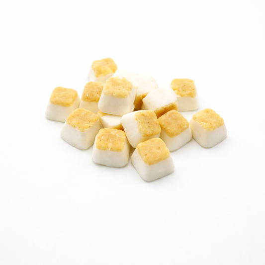 Sheep fat treats with garlic